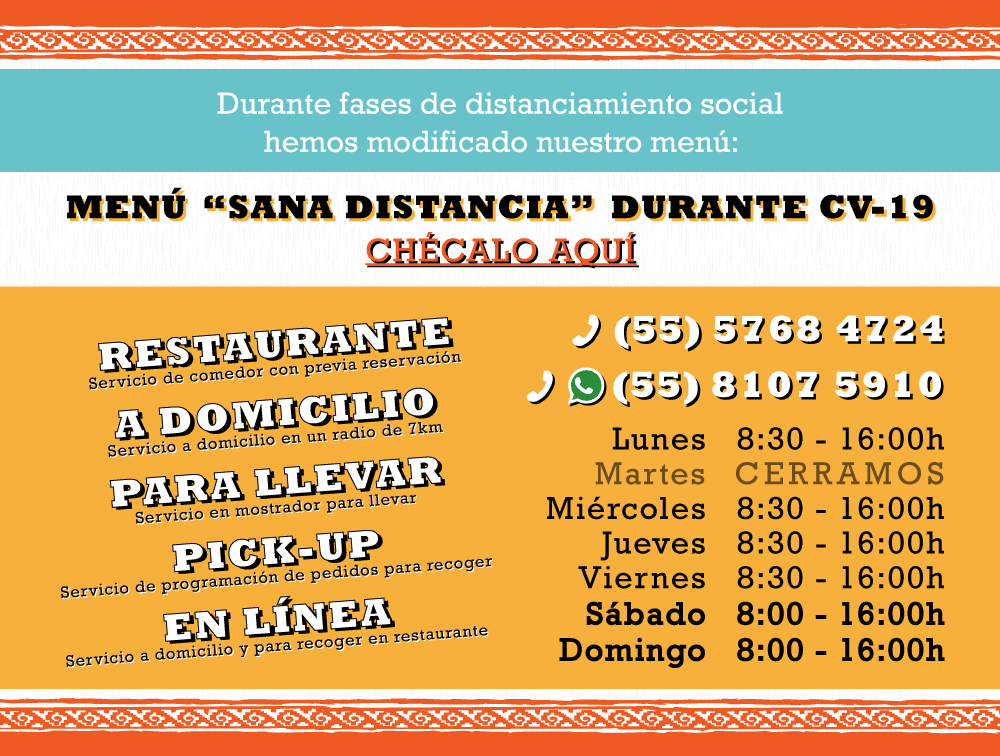 Menú Sana Distancia - Click Aquí